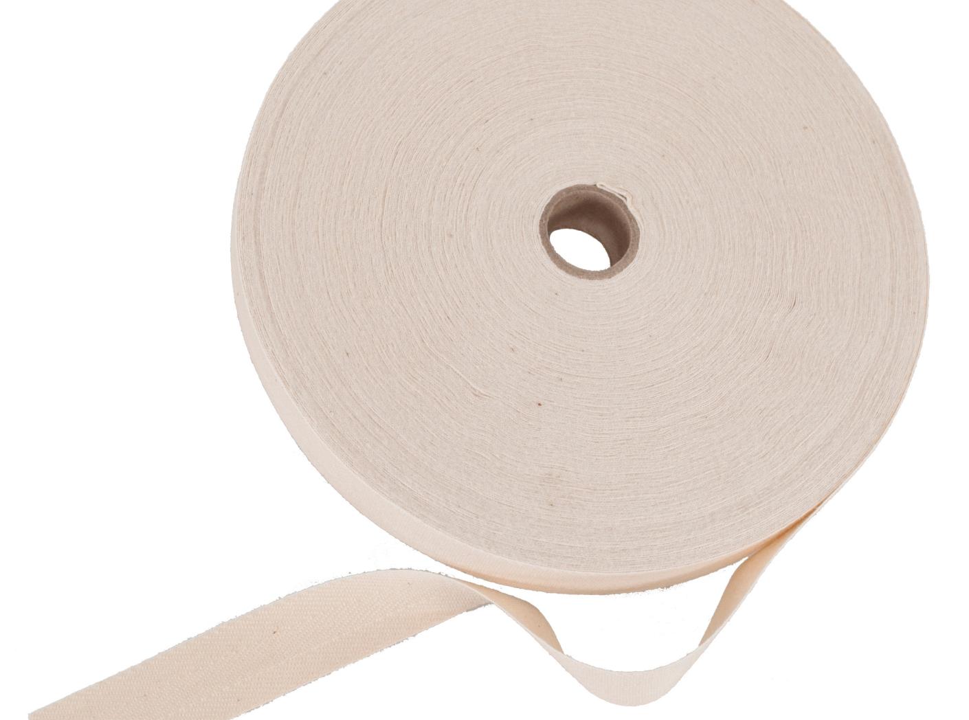 Bomullsband 32200 Off white, 25mm, 200m/rl Bomullsband 32200 Off white, 25mm, 200m/rl