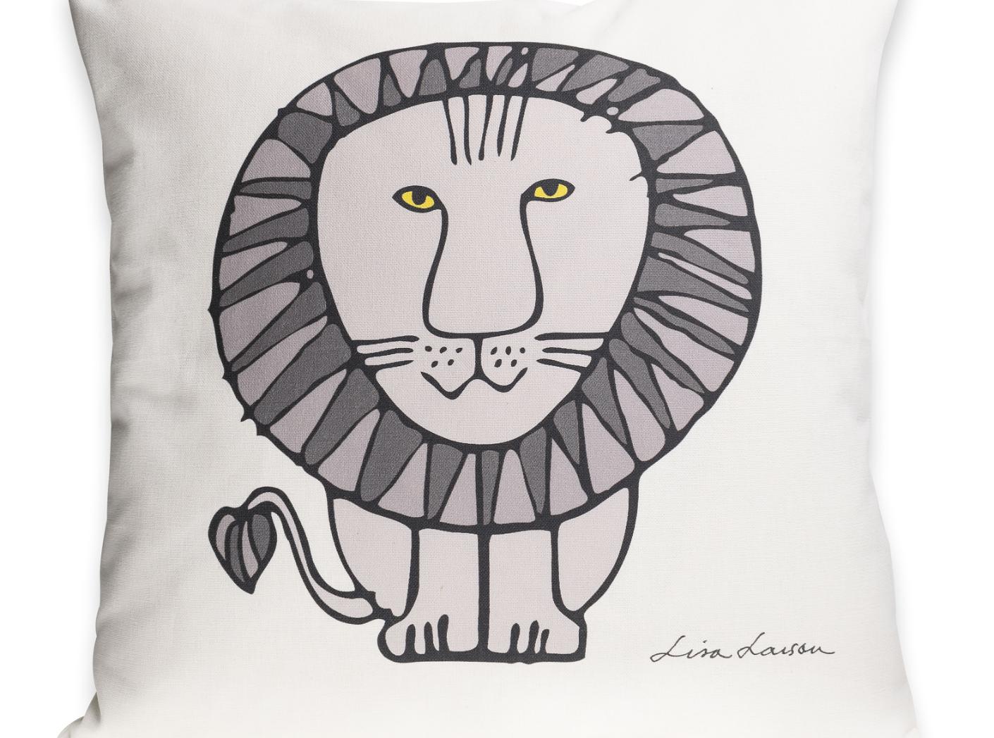 Kuddfodral LEO Grå på Off-white 50x50 Kuddfodral LEO Grå på Off-white 50x50