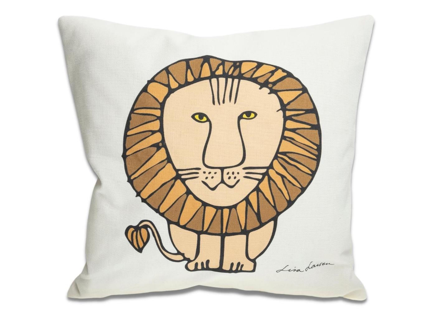 Kuddfodral LEO Brun på Off-white 50x50 Kuddfodral LEO Brun på Off-white 50x50