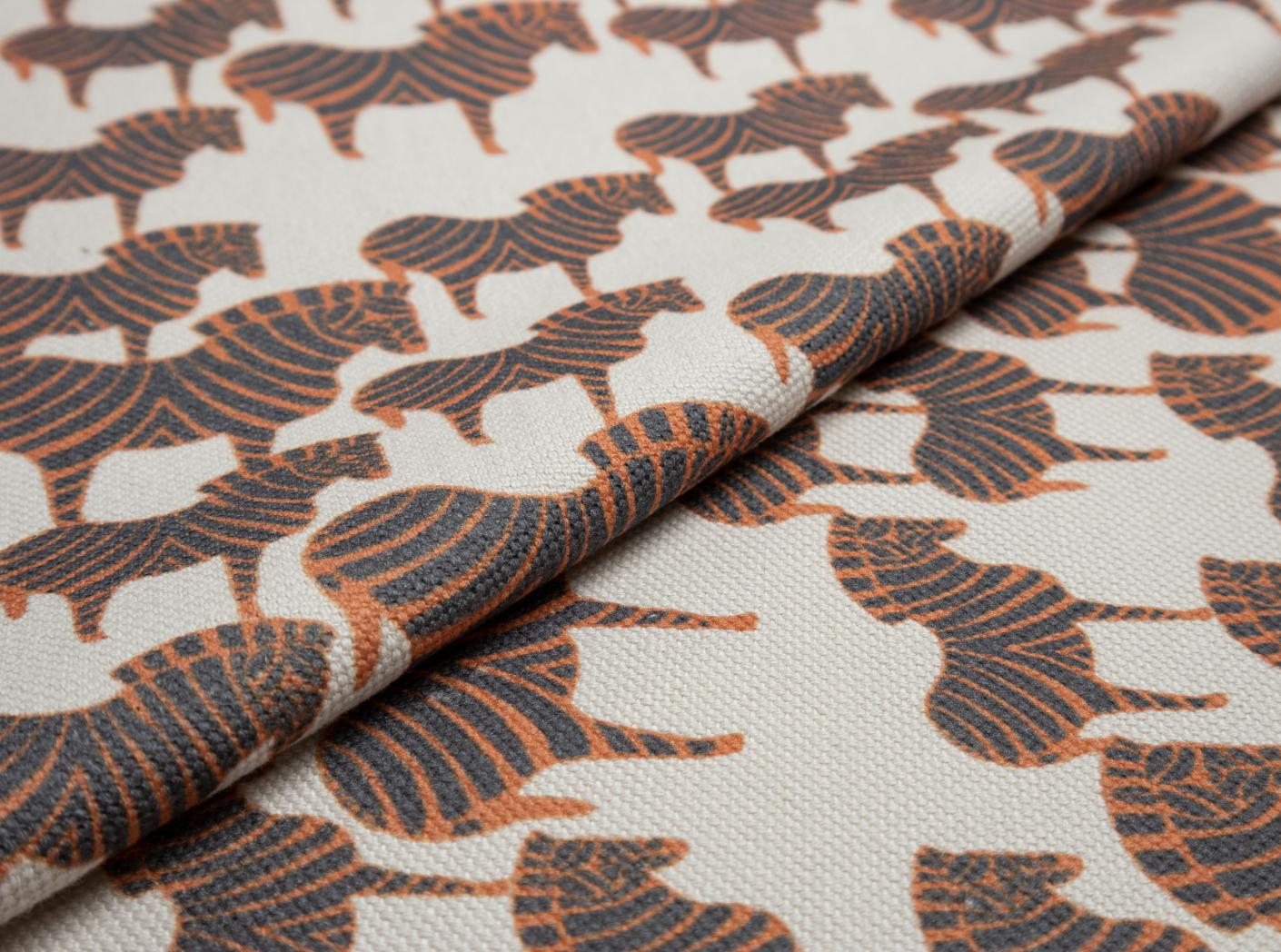 Tyg ZEBRA Black/Orange / 9999 Cream Tyg ZEBRA Black/Orange / 9999 Cream