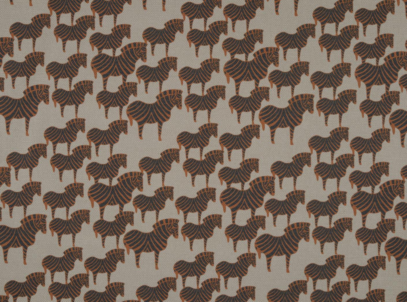 Tyg ZEBRA Black/Orange / 3790 Linen Tyg ZEBRA Black/Orange / 3790 Linen