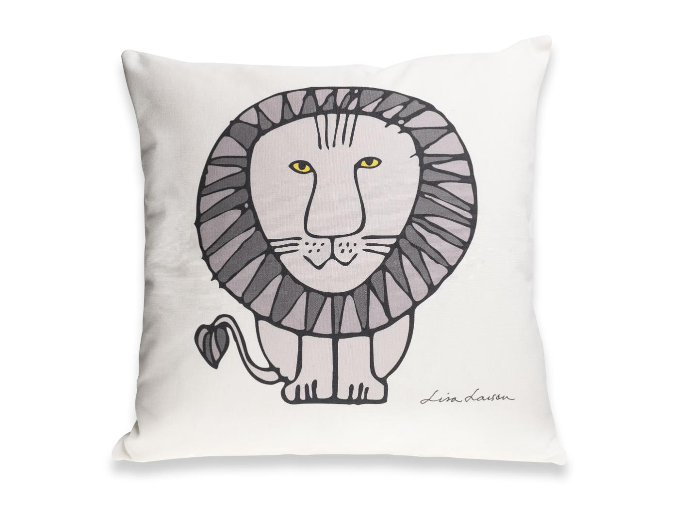 Kuddfodral LEO Grå på Off-white 50x50 Kuddfodral LEO Grå på Off-white 50x50