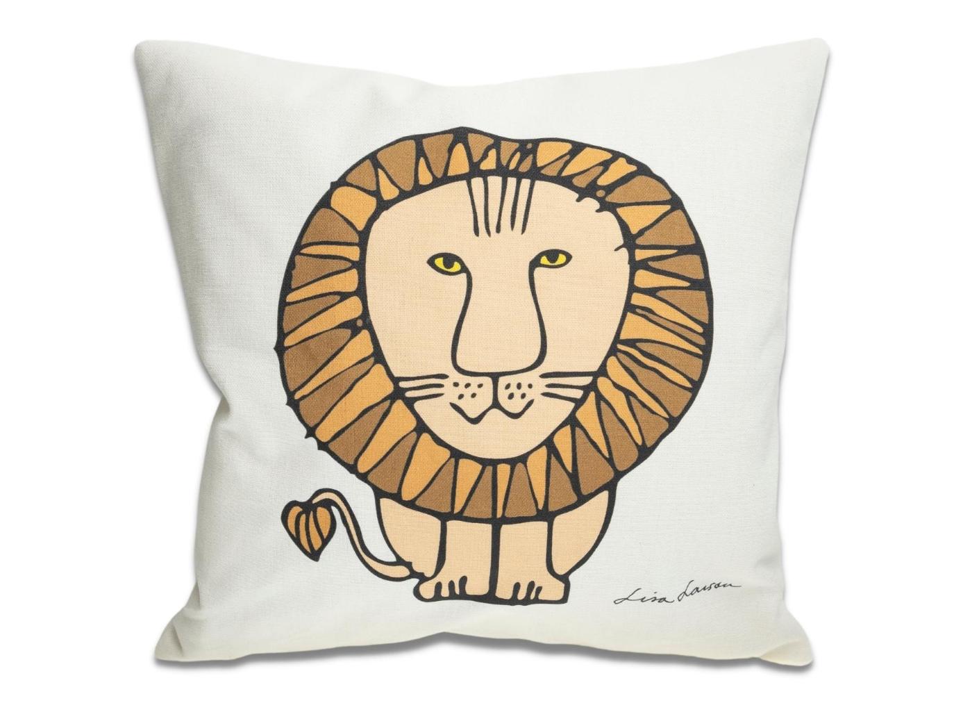 Kuddfodral LEO Brun på Off-white 50x50 Kuddfodral LEO Brun på Off-white 50x50