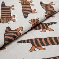 Tyg MIKEY Black/Orange / 9999 Cream