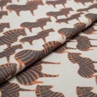 Tyg ZEBRA Black/Orange / 9999 Cream